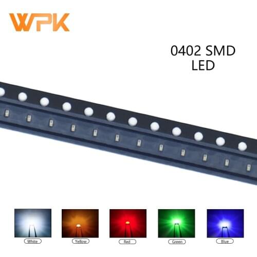 100pcs 0402 SMD LED Red Yellow Green White Blue Orange UV Light Emitting Diode PCB DIY Assorted Kit