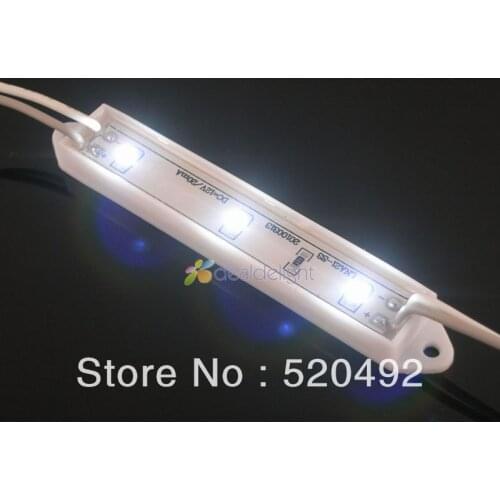 100pcs DC 12V 3 Leds 3528 SMD Cool White Waterproof LED Module Light Lamp Free Shipping