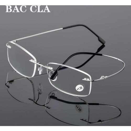 2020 Ultralight TR90 Memory Titanium Rimless Reading Glasses Men&Women Presbyopic Eyeglasses +1.0 +1.5 +2.0 To+3.5 +4.0