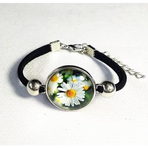 24pcs/lot (Mixed 6 styles)Black pink,red, blue, purple rose photos glass bracelet,colorful charm bracelets fashion jewelry