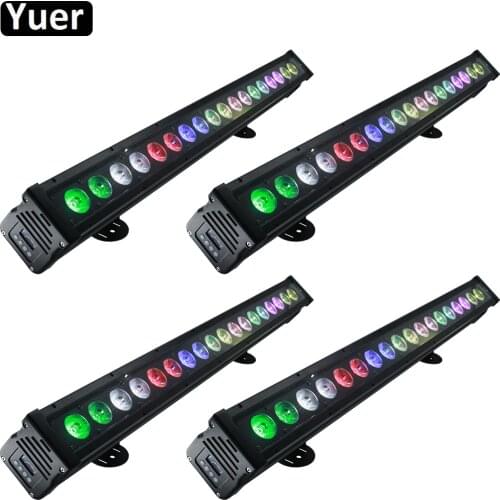 4Pcs/Lot Pixel 18X18W RGBWA-UV LED 6IN1Waterproof Wall Washer Light DMX512 LED Bar Wedding Light DJ Disco Party Wall Wash Lights