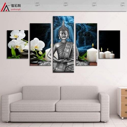 5 piece canvas art posters and prints nordic wall prints modular pictures buddha painting wall art paintings picture buddha canv