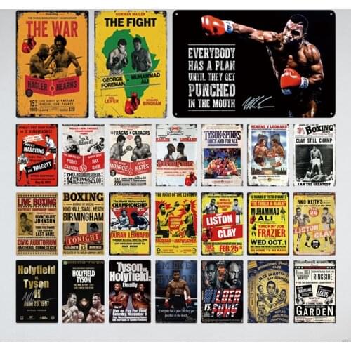 Boxing Metal Sign Tin Sign Plaque Metal Vintage Pub Retro Wall Decor Sport Club Man Cave Metal Posters Iron Painting