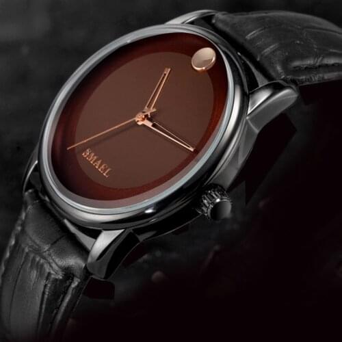 SMAEL Quartz Watch Movement Digital Clock Men Waterproof Sport Big Dial Black Alloy Watch 1897 Men Analog Quartz Watches Leather
