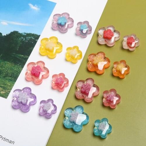 Flower Spring Flower Hit Color Candy Cute Glitter Patch DIY Hair Jewelry Earrings Nail Accessories Material