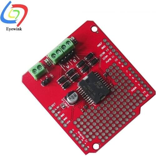 Dual Current Channel Motor Driver Shield L298P 2A DC Stepper Driving Board For Arduino With Matching Pins LED Indicator