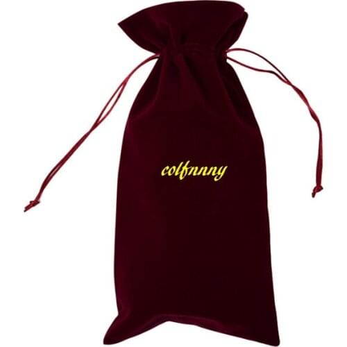 1000pcs/lot Fast shipping 16*38cm Flannelette Red Wine Bags Pouch Drawstring Wine Bottle Gift bag Covers