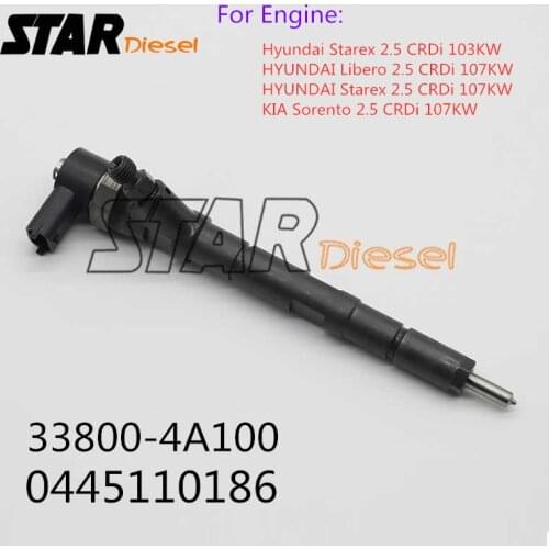 STAR diesel Common Rail Injector 0445110186 33800-4A100 Auto Parts 0 445 110 186 For HYUNDAII Starex Libero KIA Sorento