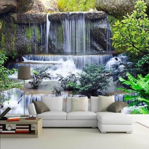 Custom Waterfall Landscape 3D Photo Wallpaper Murals Papel De Parede Study Room Living Room Sofa TV Backdrop Papier Peint Mural