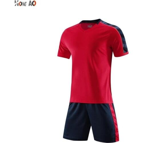HOWE AO Mens blank short sleeve jerseys soccer men football jerseys adult plain soccer sets customize any logos
