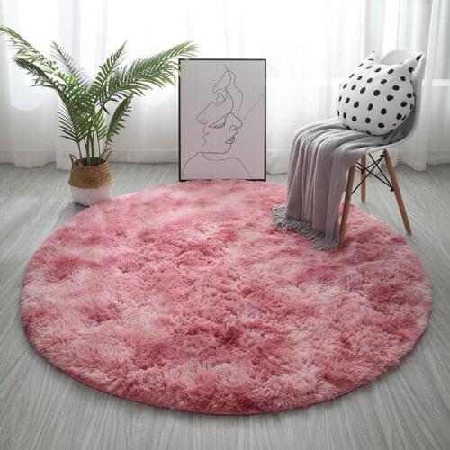Ins Round Carpet Bedroom Nordic Simple Household Thickening Computer Chair Rug Modern Hanging Basket Cloakroom Gradient Mat