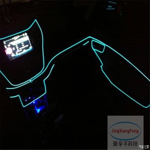 JingXiangFeng Flexible Neon Light EL Wire Rope Car Decoration Strip wit Case For Kia rio sportage sorento k3 k5 10 Colors 2M