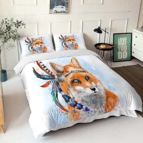 Fox 3D Printed Bedding Set Wild Animal Duvet Cover for Kids Adult Room Comforter Cover King Size Quilt Cover Bed Set Bedding