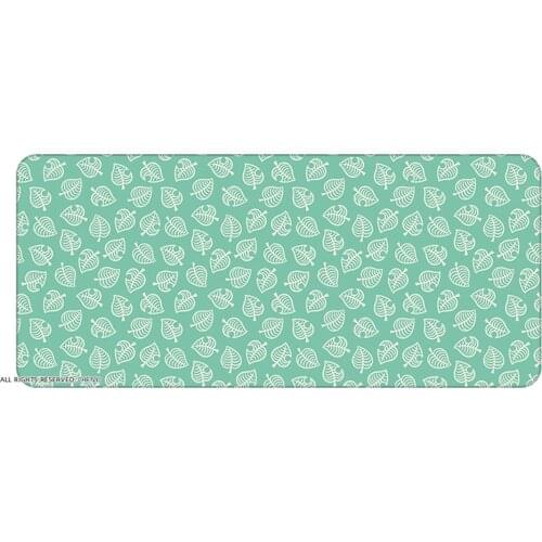 Sample Leaves Design Green Pink Mouse Pad For House Office Gaming Large Size Natrual Rubber Mousepad Table Mat With Seaming