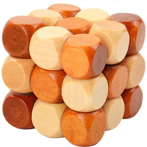 Creative 3D Wooden Toys Game For Kids Model Building Kits Classic Kongming Lock Cube Brain Teasers Educational Toy
