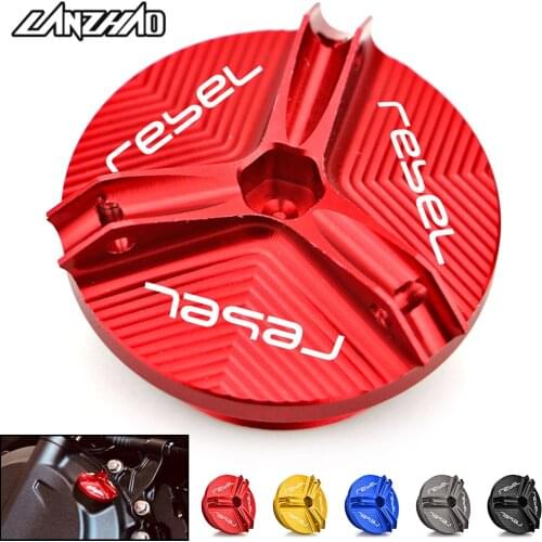 Rebel Motorcycle Engine Plug Fuel Filter Cover Cap Screw CNC Aluminum Accessories for Honda REBEL CMX 300 500 2017 2018 2019