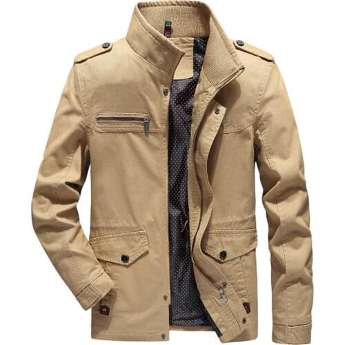 SRTM Men Cotton Military Clothes Stand Collar Epaulet Streetwear MensPlus Size Coat Windbreaker Jacket Spring 2019 Autumn Coat