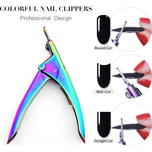 BORN PRETTY Professional Nail Art Clippers Round Type False Tips Edge Cutter Clipper Stainless Steel Fake Nails Nipper Tool