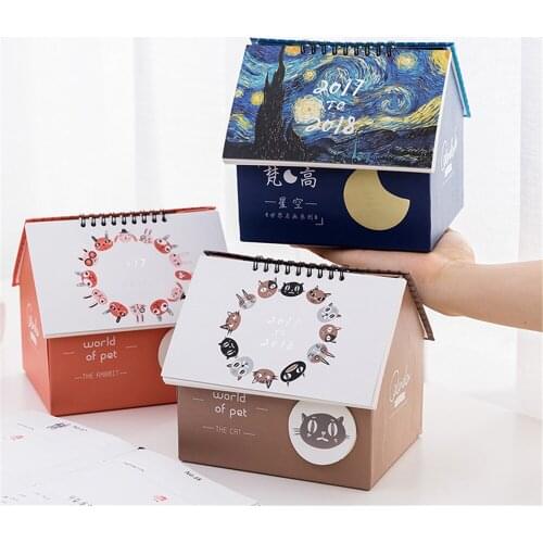 One piece Home Planner Family Calendar School Year runs 2017 to 2018 Multi-functional house receiving box