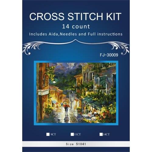 New Embroidery Counted Cross Stitch Kits Needlework - Crafts 14 ct DMC DIY Arts Handmade Decor -Oil painting street