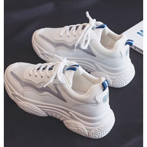 2021 new sports shoes male Korean version of the trend of all-match father shoes breathable net shoes casual small white shoes