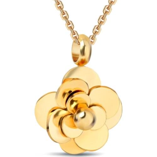 2021 New Hot sale Titanium steel flower necklace Crystal from Swarovskis Sweet romantic Jewelry For Women and female As Gifts