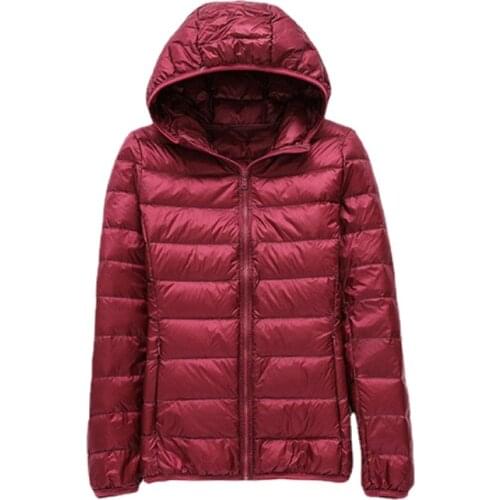 New Female Casual Plus Size 90% White Duck Down Women Jackets Autum Winter Hooded Lightweight Down Coats
