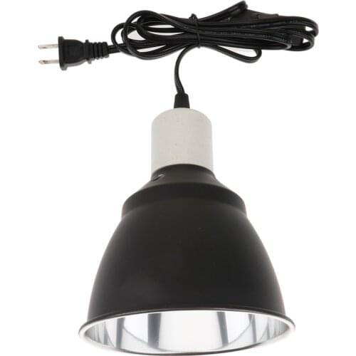 NEW E27 Reptile Light Dome Fixture - UV Bulb Reflector Lamp Holder -Terrarium Bracket 110-120V US Plug