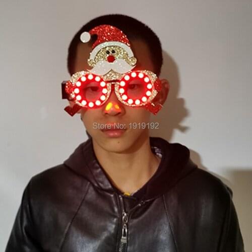 New Funny Christmas Costume Glasses Glowing LED Glasses Christmas Glowing Party Decoration Christmas Gifts for Kids Adults