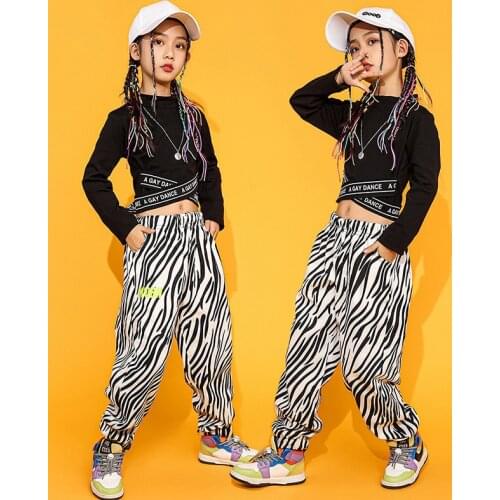 Girls Long Sleeve Tops Bandage Crop Top Kids Hip Hip Dance Costume Jazz Performance Clothing Modern Ballroom Dancing Wear BL5471