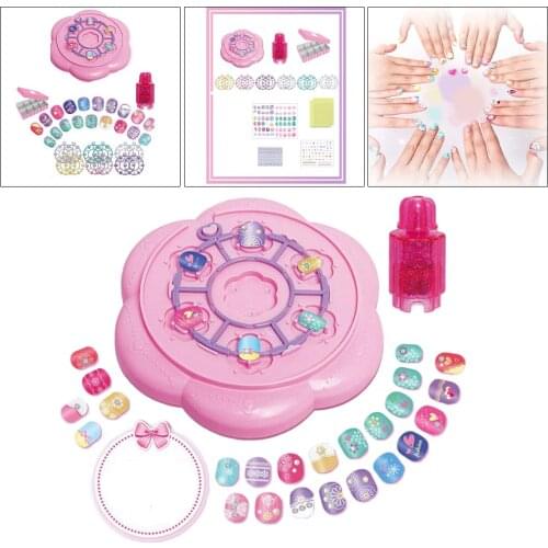 Pretend Nail DIY Makeup Toy Washable Pretend Makeup For Girls - These Makeup Toys for Girls Comes with Stylish Case