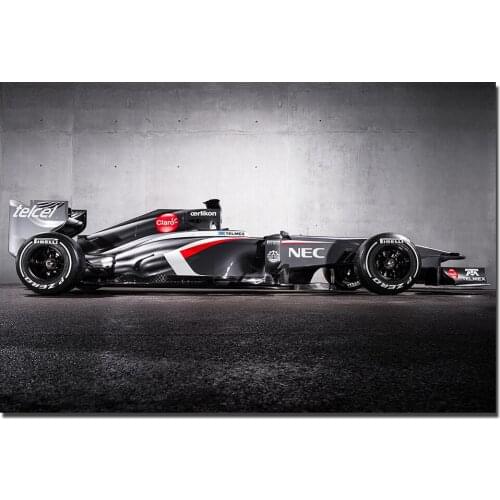 Sauber C32 F1 Racing Car Poster Canvas Cloth Fabric Print Painting Wall Art Pictures For Living Room Decor
