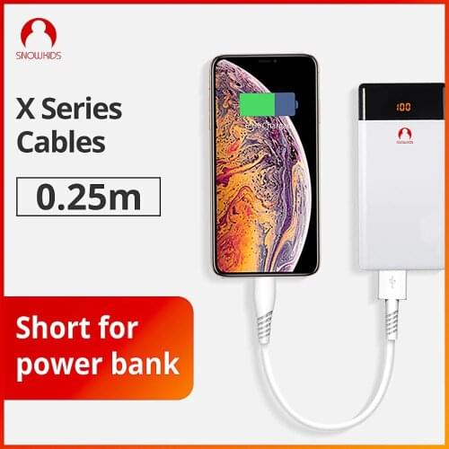 Snowkids Fast Charge Short USB Cable for iPhone X 8 7 6 5 XR XsMax Short for Power Bank 20cm Portable Data Sync