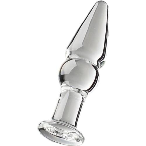 2balls Glass Butt Plug Anal Beads anus Dildo Erotic Sex Toy Adult Masturbation Products for women men gay foreplay game