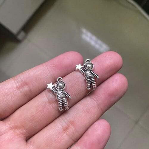 30pcs Space Man Universe Astronaut Charms Jewelry DIY Necklace Bracelet Key Chain Aesthetic Accessories Jewelry Making Supplies