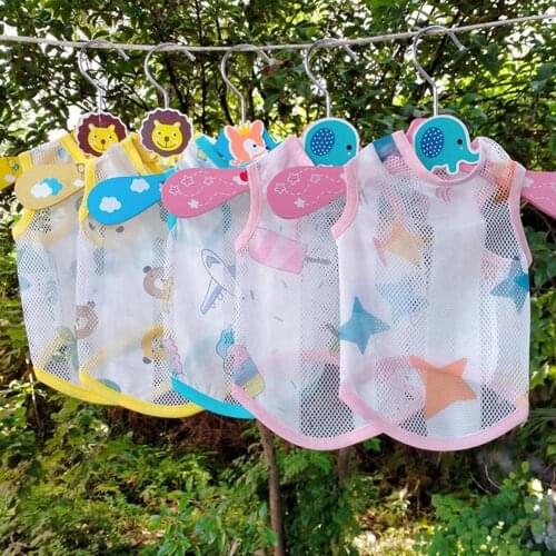 Cool Comfortable Pet Vest Cartoon Pattern Printing Two-legged Polyester Hollow Mesh Sun Protection Shirt for Dog Supplies