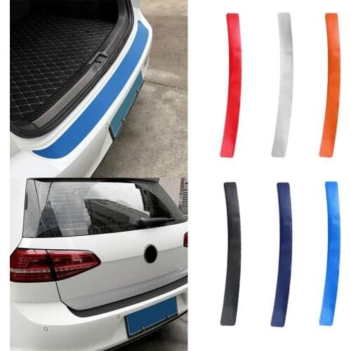 Universal Trunk Rear Guard Plate Sticker Car Rear Bumper Trim Anti-Kicked Scratch Protection Sticker Strip 3D Carbon Fiber Film