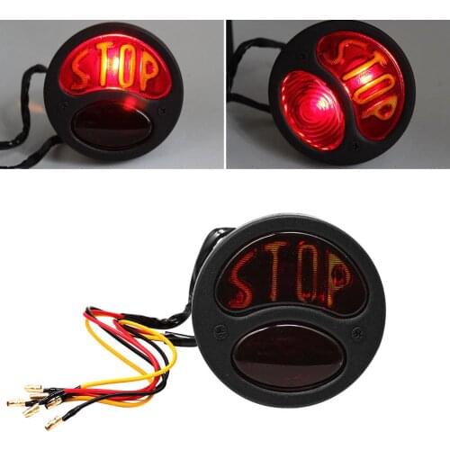 Universal 12V Motorcycle Cafe Racer Retro Red Rear Tail Light Brake taillight Stop Light Lamp For Harley Honda Bobber Chopper Cu