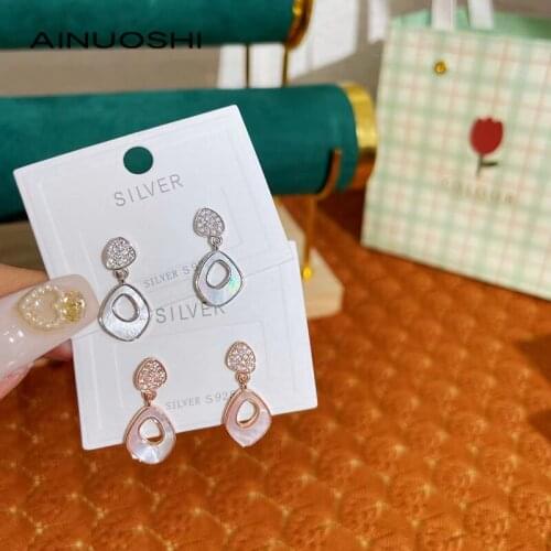 AINUOSHI High Quality Shell Drop Earrings for Women Bohemia Style Dangle Earring with S925 Sterling Silver Fashion Jewelry Gift