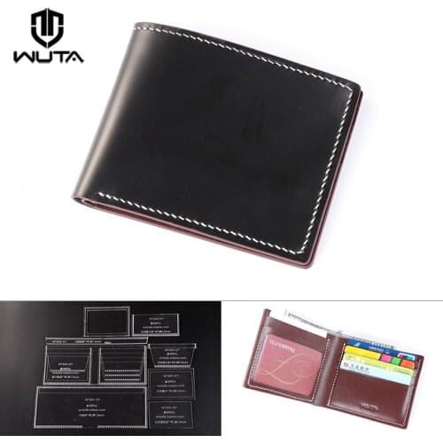 WUTA 820 Acrylic Leather Template Leathercraft Pattern Set Model for Making Unisex Wallet DIY Gift By Yourself