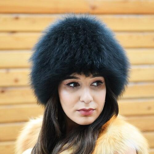 CX-C-215F Russia Winter Fox Fur Hats For Women Genuine Fox Fur Hat