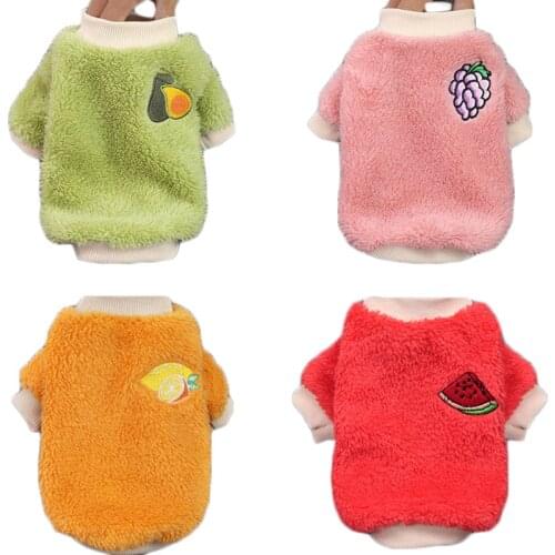 Candy Color Warm Dog Clothes Winter Long Plush Sweatshirt Hoody Coat Tight Collar Keep Warm Shirt Hoodies For Small Medium Dogs