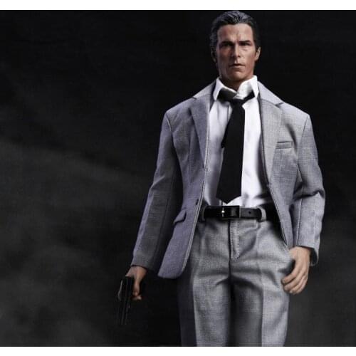 1:6 Scale Male Figure Accessory Men Gray Suit Clothes Business Gentleman Suit for 12'' Narrow Shoulder Action Figure Body
