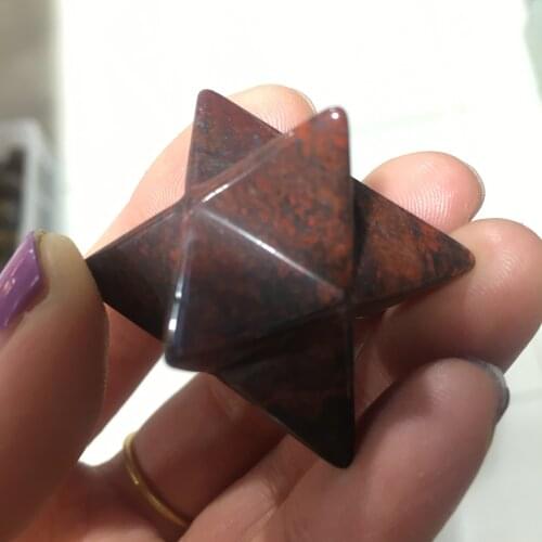 1pcs Natural assorted stone fashion Melkaba Hexagram carved pendants No hole