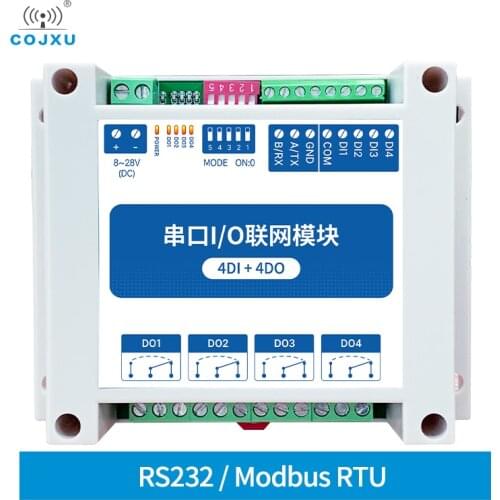 4DI+4DO 4 Digital Outputs Modbus RTU Industrial Grade Serial Port I/O Networking Module RS232 Control MA02-AXCX4040