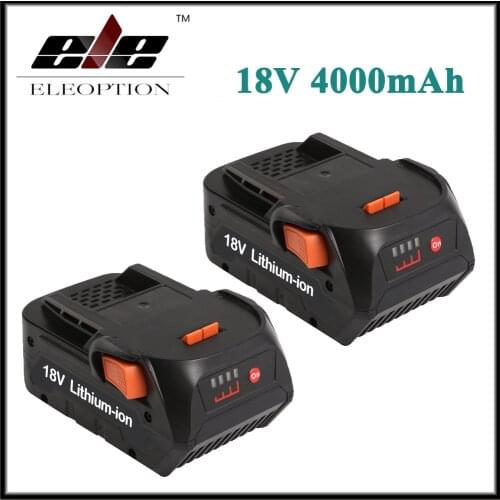 2x Eleoption 4000mAh 18V Li-ion Rechargeable battery for RIDGID CS0921 R84008 R840083 AC840084 AEG BS 18C