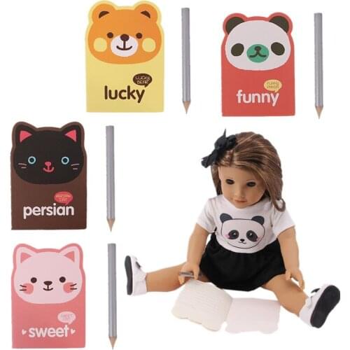 Doll Accessories For 18 Inch American & 43Cm Baby New Born Girl Doll Cute Paper Notebook etc For Our Generation Happy Childhood