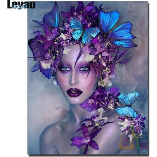 Diamond Painting 5d butterfly woman Diamond Embroidery Fantasy Purple Fairy Art Mosaic Handmade Home Decor Christmas Gift