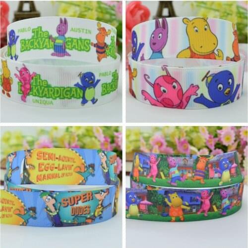 10 Yards 22mm 7/8" cartoon Printed grosgrain ribbon hair bow Headwear DIY hair accessories retail B0929