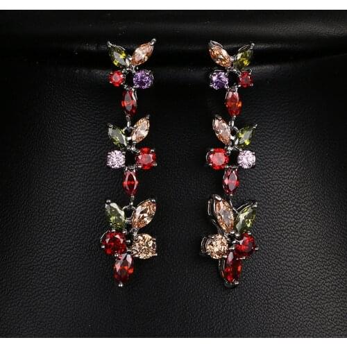 Bettyue Brand Fashion Charm Shinning AAA Multicolor Zircon White Gold Color Jewelry Earrings For Women Luxury Wedding Party Gift